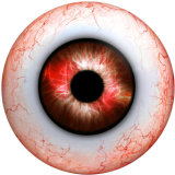 20MM  Eyes Cat Eye Eyeball Print  glass snaps buttons
