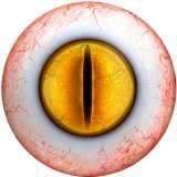 20MM  Eyes Cat Eye Eyeball Print  glass snaps buttons