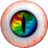 20MM  Eyes Cat Eye Eyeball Print  glass snaps buttons