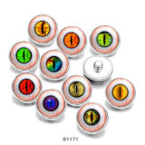 20MM  Eyes Cat Eye Eyeball Print  glass snaps buttons