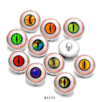 20MM  Eyes Cat Eye Eyeball Print  glass snaps buttons