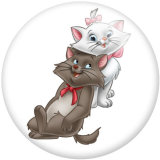 20MM Cute Marie Cat squirrel Print  glass snaps buttons