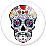 20MM pattern skull Print  glass snaps buttons