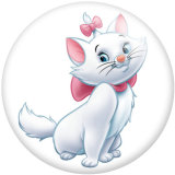 20MM Cute Marie Cat squirrel Print  glass snaps buttons