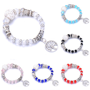 life Tree Beaded Elastic Rope Elastic Glass Bead Bracelet