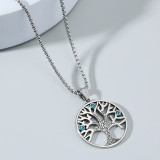 Vintage Tree of Life Pendant Stainless Steel Necklace