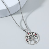 Vintage Tree of Life Pendant Stainless Steel Necklace