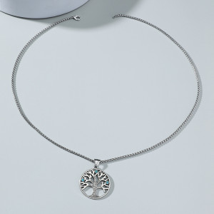Vintage Tree of Life Pendant Stainless Steel Necklace