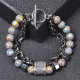 Stainless Steel Bracelet Double Layer Malachite Beaded Bracelet OT Buckle Bracelet