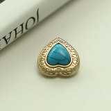 23MM Love Metal Button Turquoise