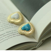 23MM Love Metal Button Turquoise