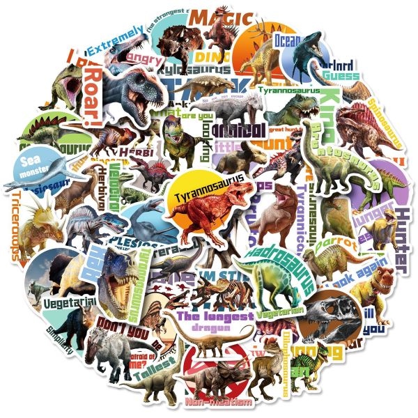50pcs Jurassic World cartoon graffiti stickers decorative suitcase notebook waterproof detachable stickers