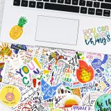 50pcs inspirational text graffiti stickers decorative suitcase notebook waterproof detachable stickers
