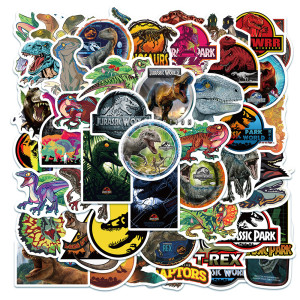 50pcs Jurassic World cartoon graffiti stickers decorative suitcase notebook waterproof detachable stickers