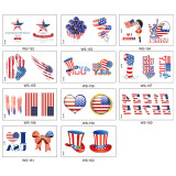 Independence Day tattoo stickers face waterproof sweat decorative props disposable temporary USA  flag stickers