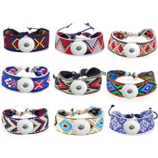 Braided Bracelet Geometric fit18&20MM  snaps jewelry