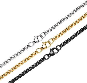 60CM Stainless Steel Square Pearl Steel Color Chain