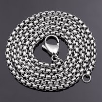 70CM Stainless Steel Square Pearl Steel Color Chain