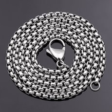 70CM Stainless Steel Square Pearl Steel Color Chain