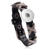 X Nail Men's Leather Bracelet Adjustable Vintage Jewelry fit 20mm Snaps button jewelry wholesale