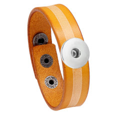 23CM Simple Versatile Leather Bracelet Fashion Punk Leather Bracelet fit 20mm Snaps button jewelry wholesale