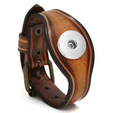 Vintage old cowhide bracelet 20MM Snaps button jewelry wholesale