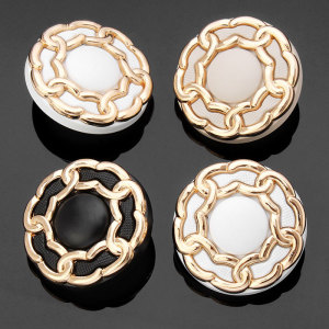 23MM metal buttons black gold trim