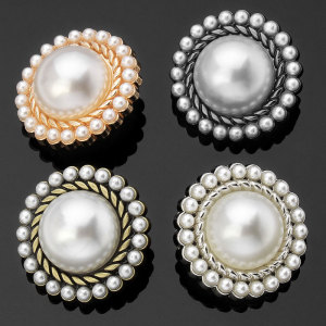 23MM metal button pearl button gear edge button
