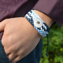 Wide Braided Bracelet Available in Multiple Colors fit 20mm snaps  jewelry