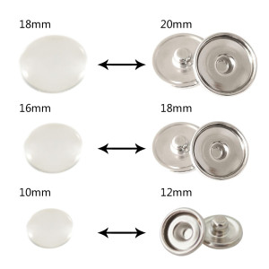 2000 pcs/bag of 18MM glass cabochons fit 20mm snaps bottom fit ST0011-20