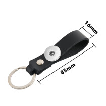 Wear belt waist car keychain Genuine leather single ring creative personality small gift simple fashion fit 18mm snap button jewelry