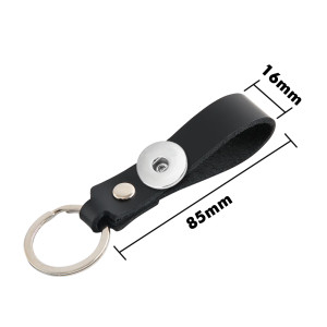 Wear belt waist car keychain Genuine leather single ring creative personality small gift simple fashion fit 18mm snap button jewelry