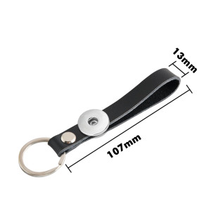 High-grade Genuine Leather  car key chain creative retro leather key rope anti-lost exquisite key chain fit 18mm snap button jewelry
