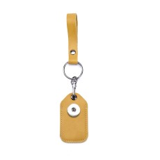Leather keychain access card ic bus card elevator induction protective cover genuine leather fit 18mm snap button jewelry