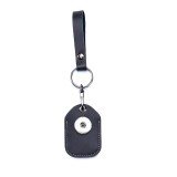 Leather keychain access card ic bus card elevator induction protective cover genuine leather fit 18mm snap button jewelry