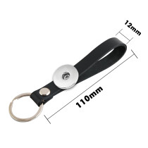 DIY horseshoe buckle leather keychain for men and women with retro simple high-end leather car keychain fit 18mm snap button jewelry
