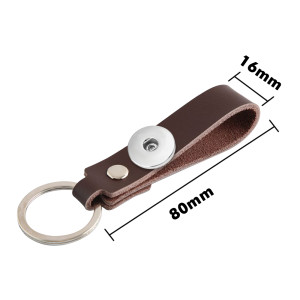 Vintage Leather Keychain Personality Creative Keychain fit 18mm snap button jewelry