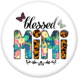 20MM Nana Mimi YaYa GiGi Mom Print glass snaps buttons