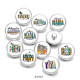 20MM Nana Mimi YaYa GiGi Mom Print glass snaps buttons