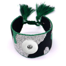 camouflage Ribbon Bracelet DIY Embroidered Tassel Wristband 20MM  snaps jewelry