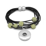 MIX 9PCS Braided Bracelet Bracelet Fits 20mm Snap Jewelry