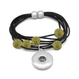 MIX 9PCS Braided Bracelet Bracelet Fits 20mm Snap Jewelry