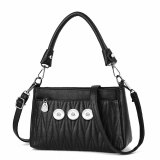 women's diagonal embroidered armpit shoulder bag fit 18mm snap button jewelry