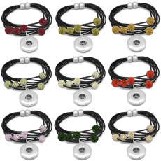 MIX 9PCS Braided Bracelet Bracelet Fits 20mm Snap Jewelry