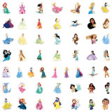 50pcs Cartoon princess graffiti stickers decorative suitcase notebook waterproof detachable stickers