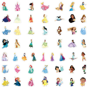 50pcs Cartoon princess graffiti stickers decorative suitcase notebook waterproof detachable stickers