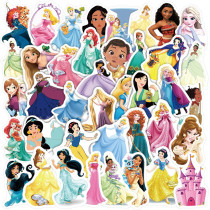 50pcs Cartoon princess graffiti stickers decorative suitcase notebook waterproof detachable stickers