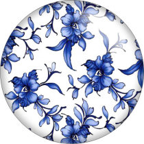 20MM Blue pattern Print glass snaps buttons