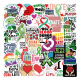 50pcs Donate Life graffiti decorative suitcase notebook waterproof detachable stickers
