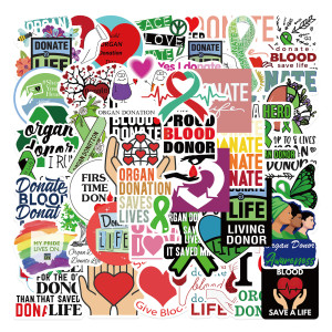 50pcs Donate Life graffiti decorative suitcase notebook waterproof detachable stickers
